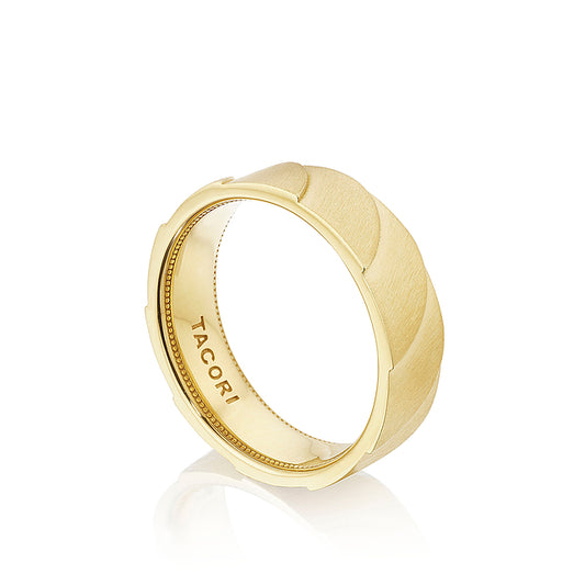 Tacori Geometric Crescent in Satin Finish Wedding Band