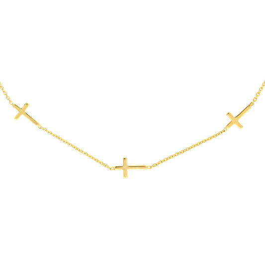 Adjustable Mini Cross Station Necklace