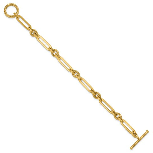 14K Yellow Gold Link Bracelet with Toggle Clasp