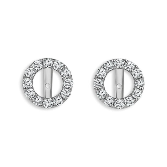 14K White Gold 1/2ctw Diamond Earring Jackets
