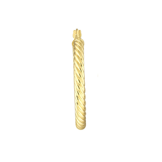 Yellow Gold Twist Hoop Earrings