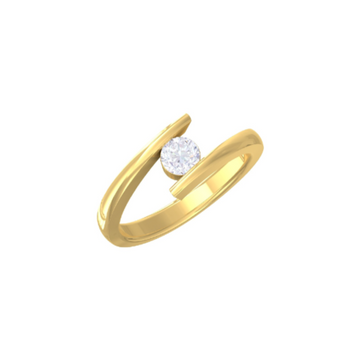 14K Yellow Gold Diamond Solitaire Wrap Ring