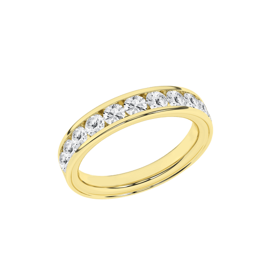 14K Yellow Gold Lab Grown Channel Set Wedding Band