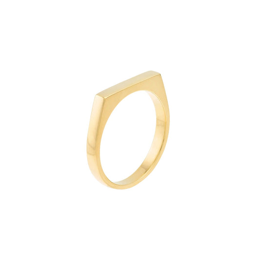 14K Yellow Gold Flat Top Ring
