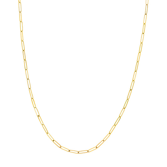 Yellow Gold Paper Clip Chain