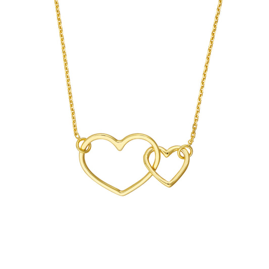 Adjustable Interlocked Open Hearts Necklace