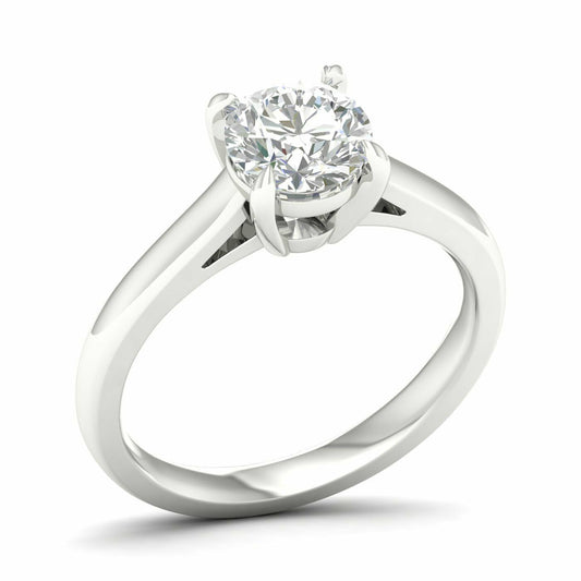 14K White Gold Lab Grown Round Brilliant Cut Diamond Engagement Ringt