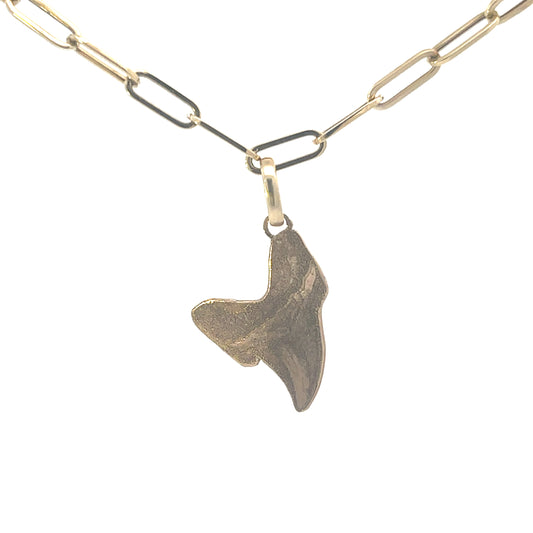 10K Yellow Gold Medium Shark Tooth Pendant