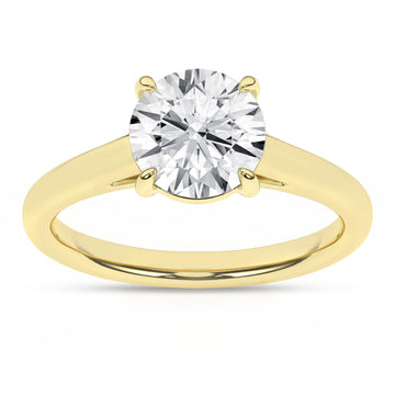 14K Yellow Gold Lab Grown 2.02 CT Round Diamond Engagement Ring