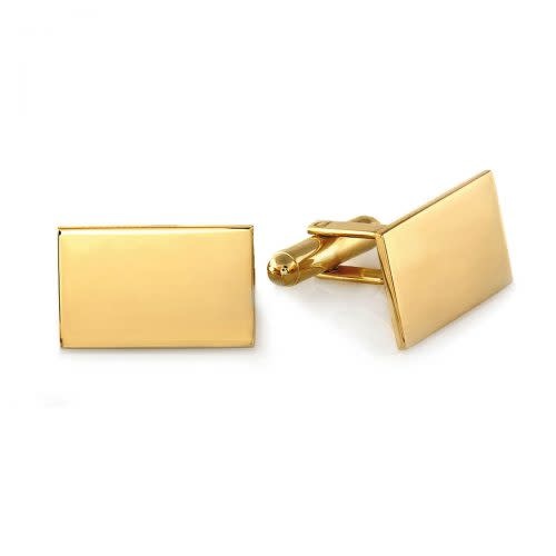 Gold Plated Rectangular Cuff Links