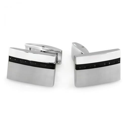Stainless Steel and Carbon Fiber Cuff Links