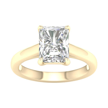 14K Yellow Gold 3.10 ct Lab Grown Radiant Diamond Solitaire Engagement Ring