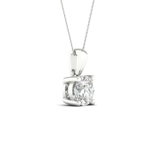 14K White Gold 1.96ct Lab Grown Round Diamond Solitaire Necklace