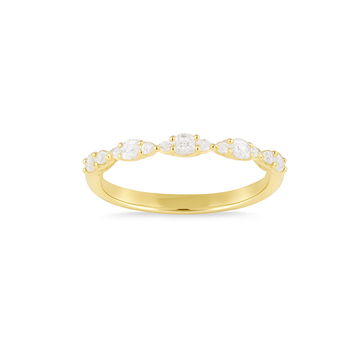 14K Yellow Gold .31ctw Diamond Segmented Band