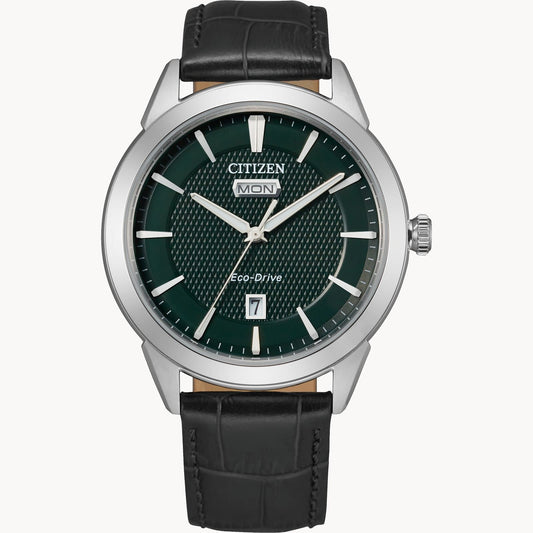 Citizen Rolan with Green Dial and Leather Strap