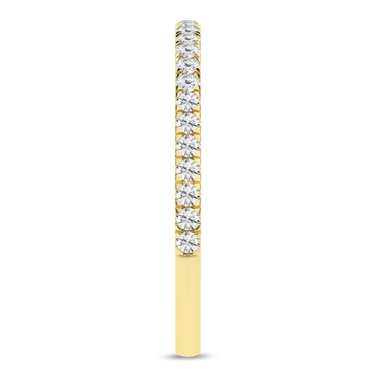 14K Yellow Gold Lab Grown Pave Diamond Band