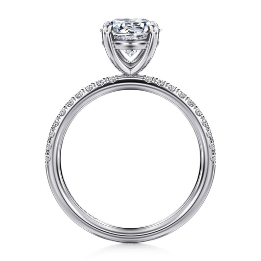 14K White Gold Round Diamond Engagement Ring