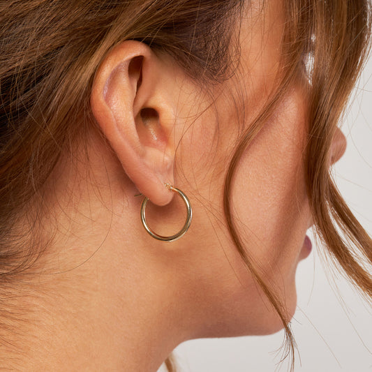 2mm x 20mm Polished Hoop Earrings