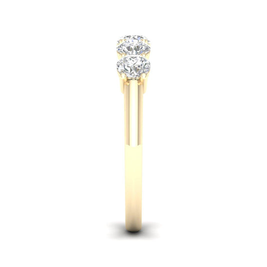 14K Yellow Gold Lab Grown 1ctw Diamond 5-Stone Band