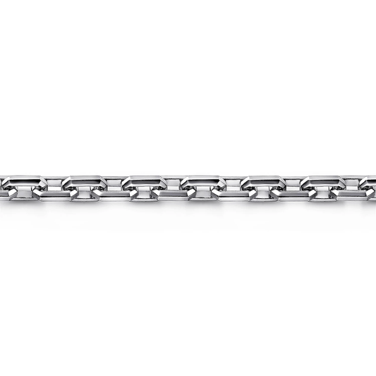 925 Sterling Silver Faceted Chain Bracelet