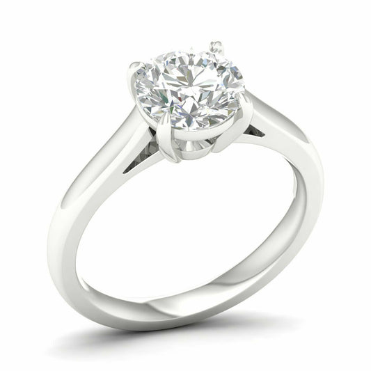 14K White Gold Lab Grown 2.02ct Round Brilliant Cut Diamond Engagement Ring