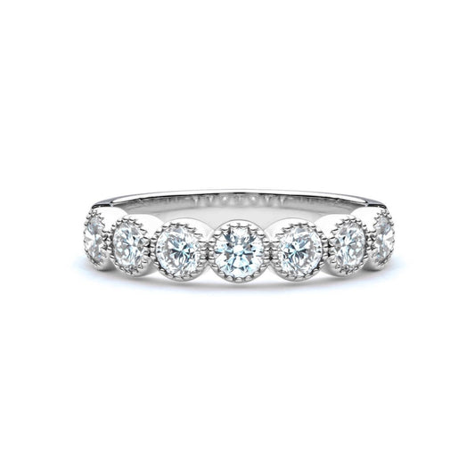 14K White Gold Bezel Set Diamond Band