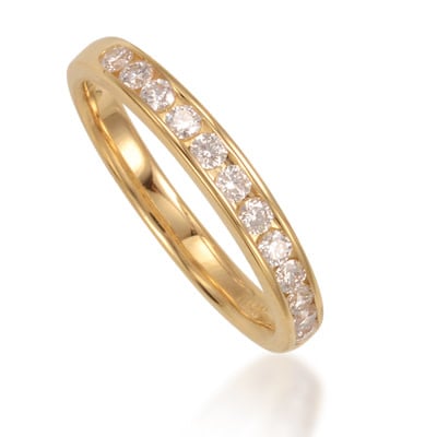 14K Yellow Gold Channel Set Diamond Band