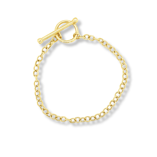 10K Yellow Gold Cable Toggle Bracelet