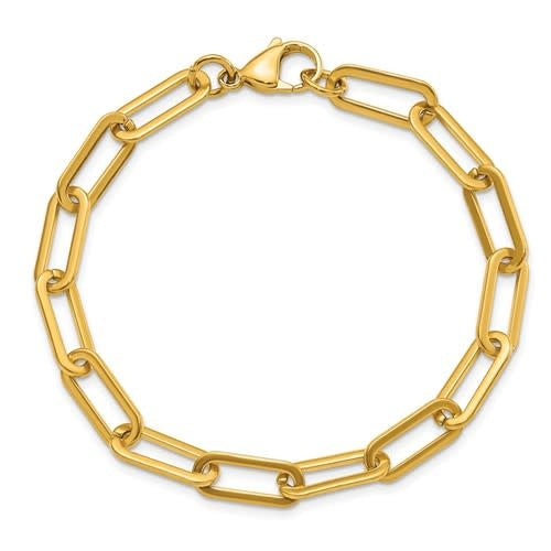 10K Yellow Gold Paperclip Bracelet