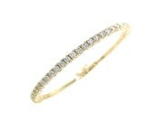14K Yellow Gold 2ctw Natural Diamond Flex Bangle