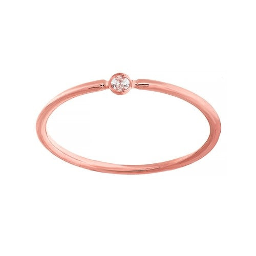 Rose Gold 3pt Round Diamond Bezel Ring