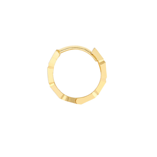 14K Yellow Gold X-Small Diamond Cut Huggies