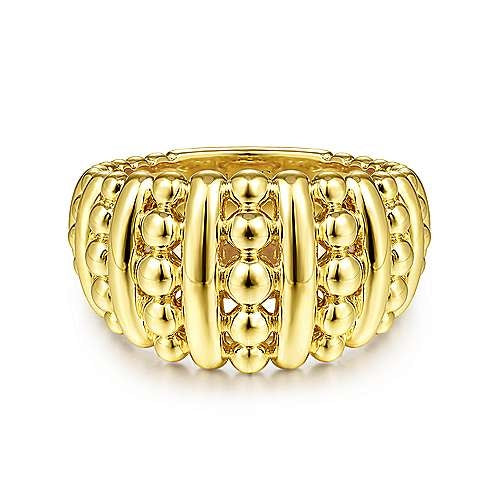 14K Yellow Gold Twisted Rope Pave Diamond Connector Ring