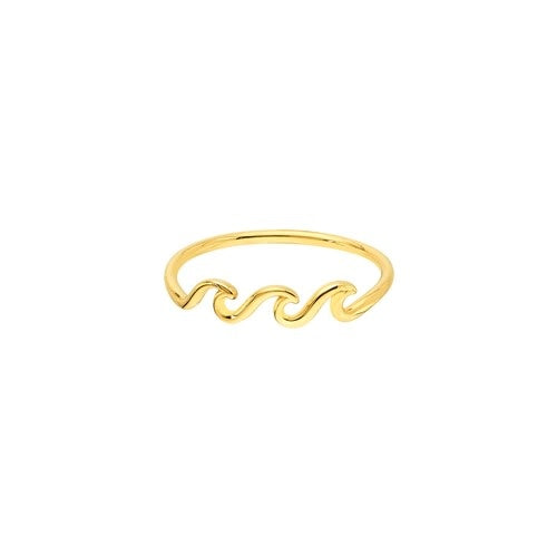 14K Yellow Gold Triple Wave Ring