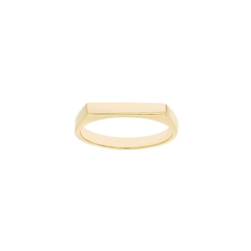 14K Yellow Gold Flat Top Ring
