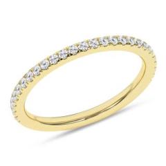 14K Yellow Gold Lab Grown Pave Diamond Band