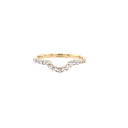 14K Yellow Gold Pave Diamond Ring Wrap