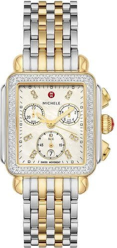 Deco Two-Tone 18k Gold Diamond Watch