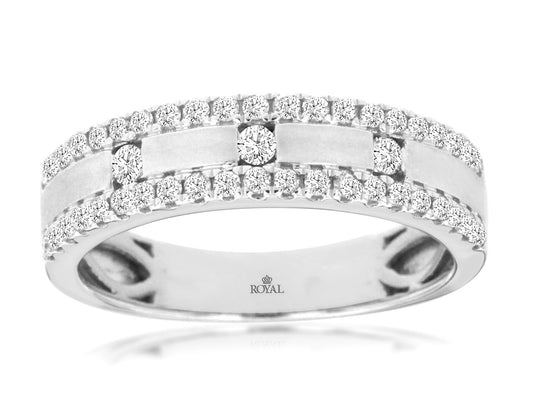 14K White Gold Diamond Band