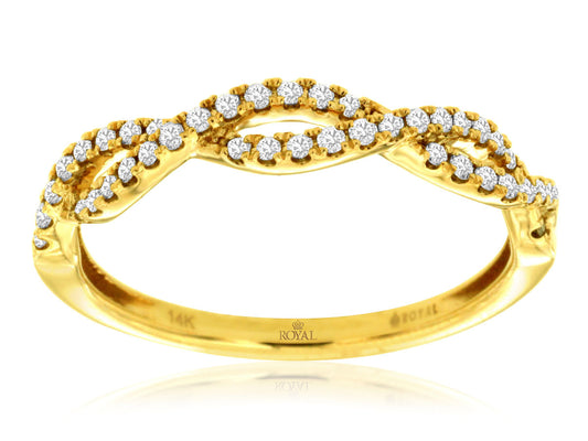 14K Yellow Gold Diamond Infinity Band