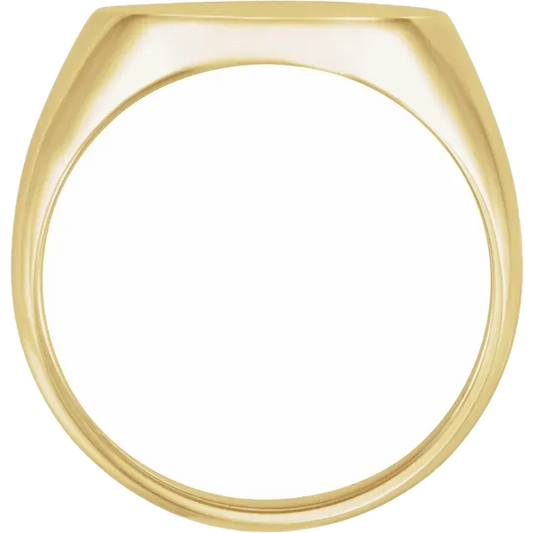 10K Yellow Gold Oval Brushed Top Signet Ring