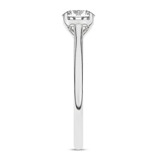 14K White Gold Lab Grown Round Diamond Solitaire Engagement Ring