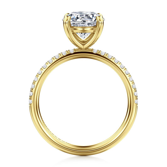 14K Yellow Gold Round Diamond Engagement Ring