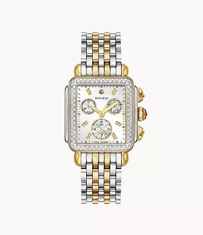 Michele Deco Diamond High Shine Two-Tone 18K Gold-Plated display picture 3