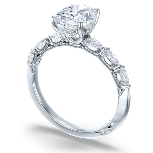 Tacori Platinum Oval Scultped Crescent Engagement Ring