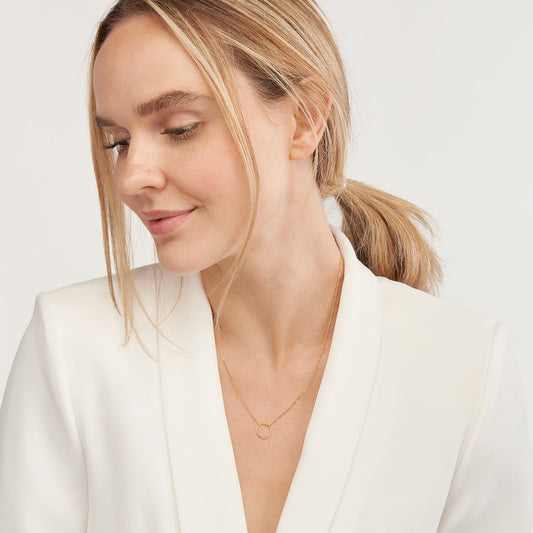 Open Wire Circle Adjustable Necklace