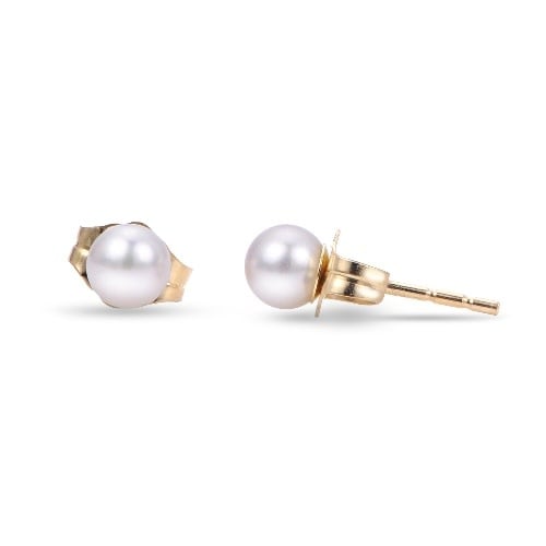 14KT (D)(FINE)4MM AKOYA CULTURED PEARL STUDS