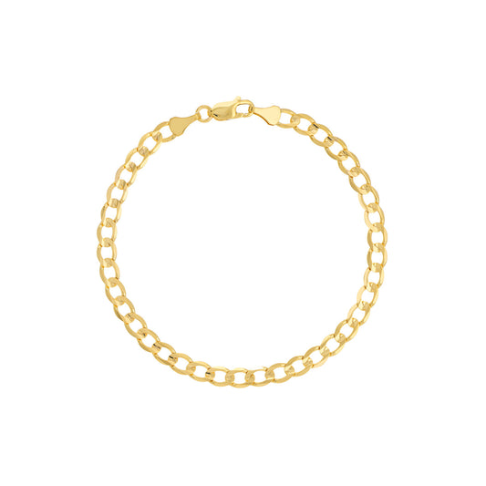 10K Yellow Gold 8" Concave Curb Bracelet