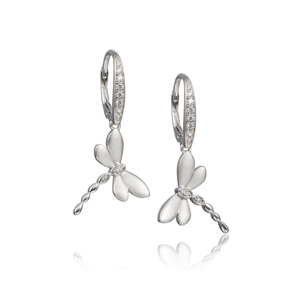 Sterling Silver popular Butterfly lever back earrings