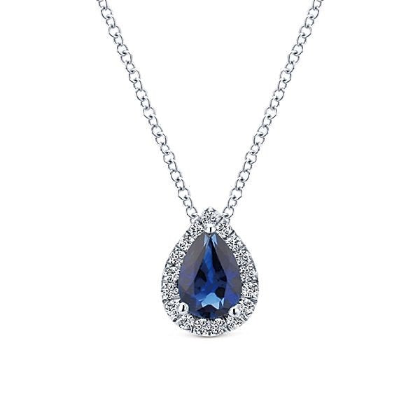 Icon Pear Shape Sapphire and Diamond Pendant